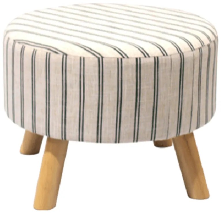 Taburet, material bej cu imprimeu/lemn, RONDA