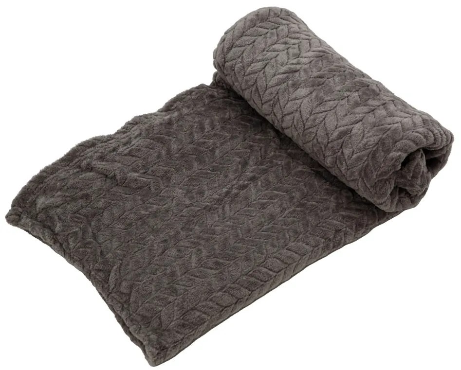 Patura din microplus Culoare gri inchis, DELORA 150x200 cm