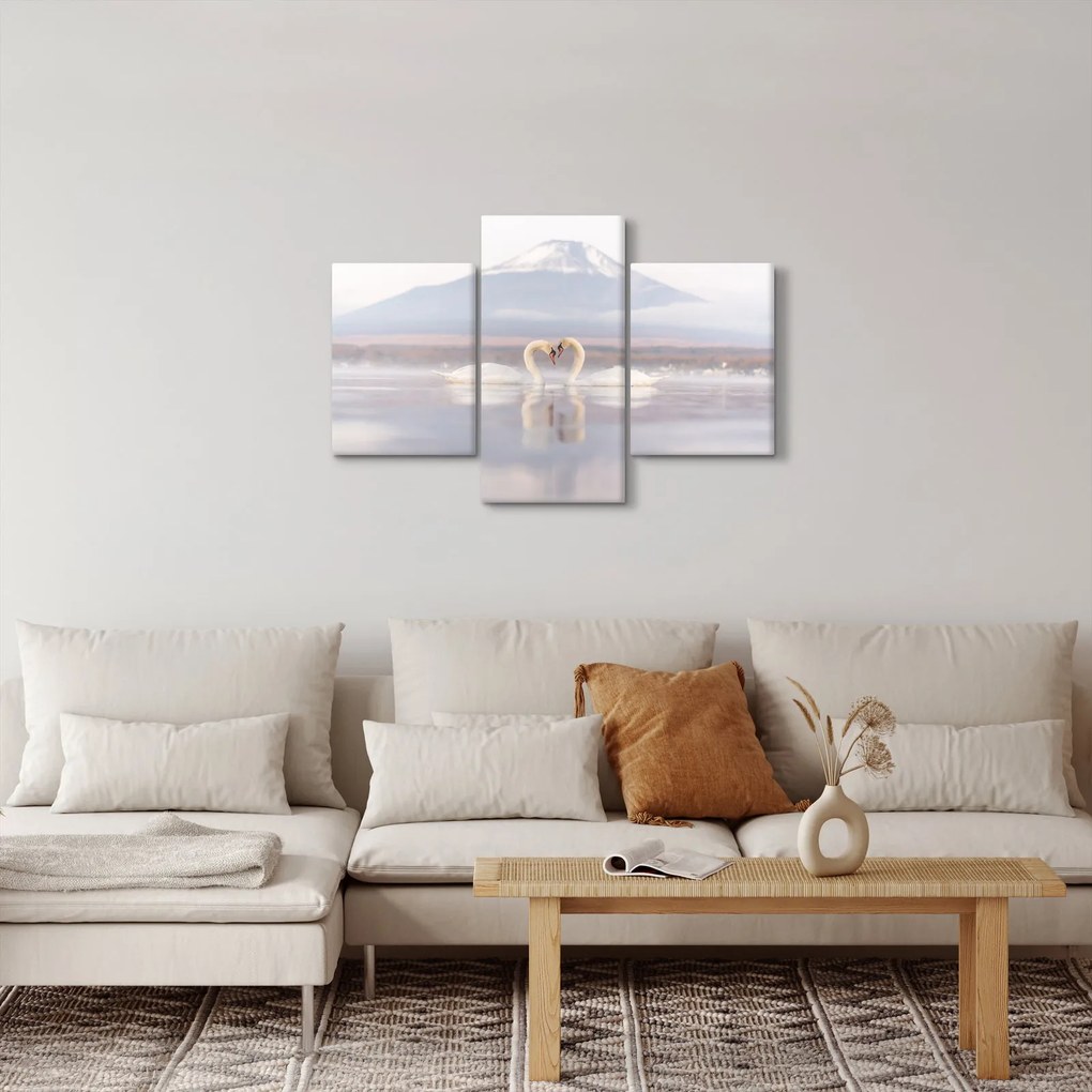 Tablou - Lebede îndrăgostite (90x60 cm)