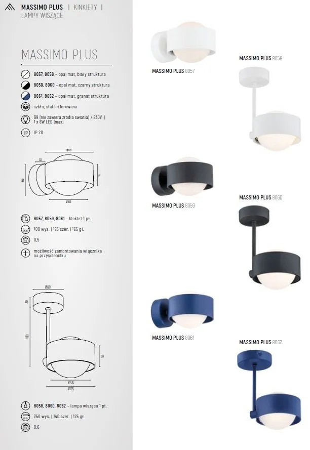 Plafoniera design minimalist Massimo plus negru