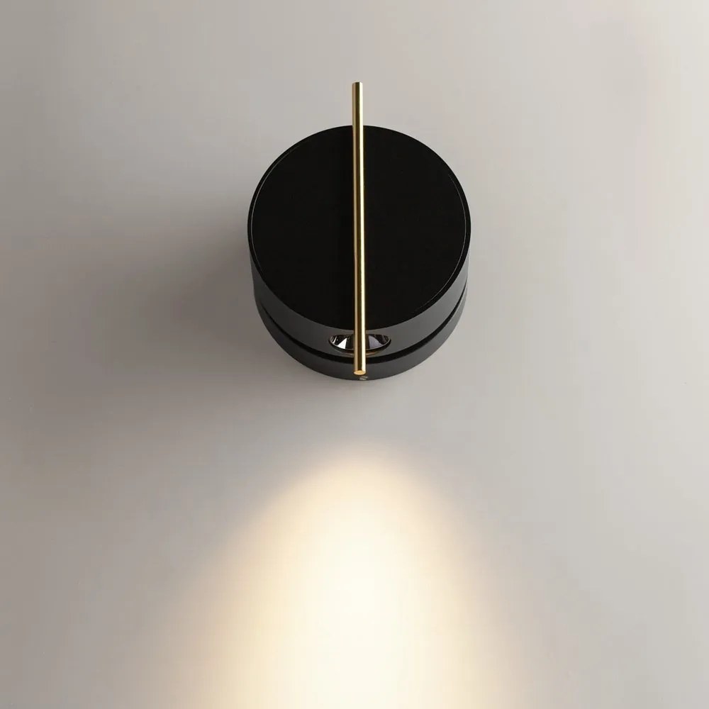 Aplica LED ambientala reglabila design modern minimalist Nuance negru/ auriu