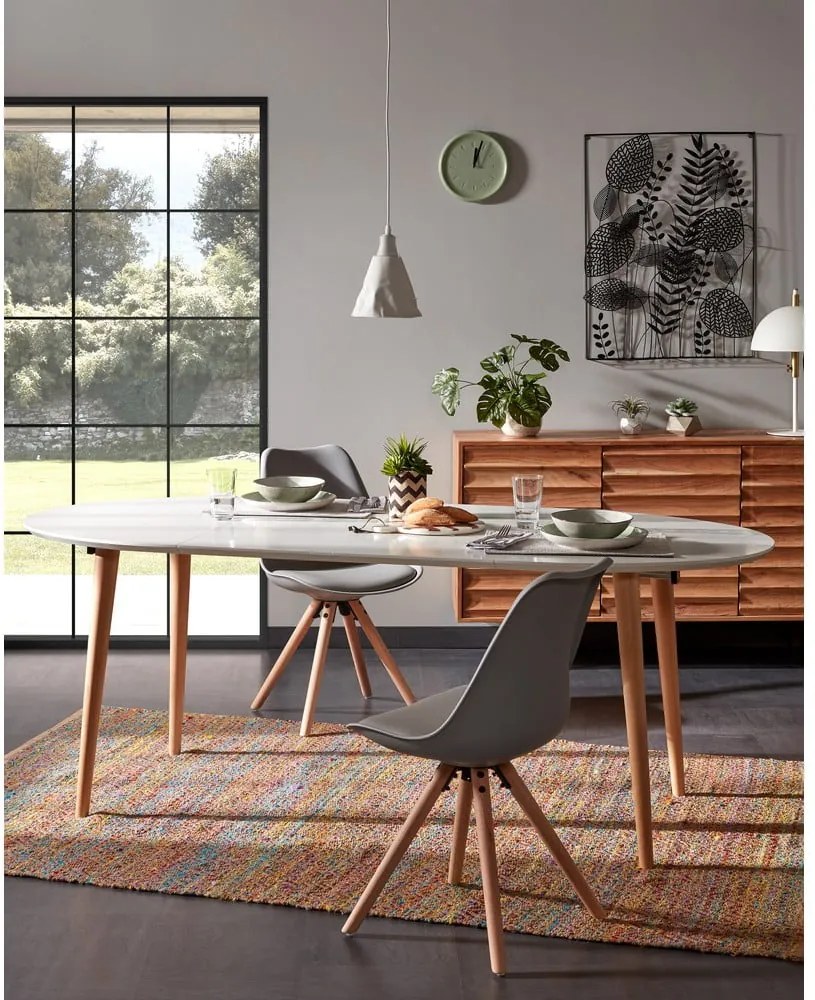 Masă dining extensibilă Kave Home Oakland, 120 x 90 cm , alb