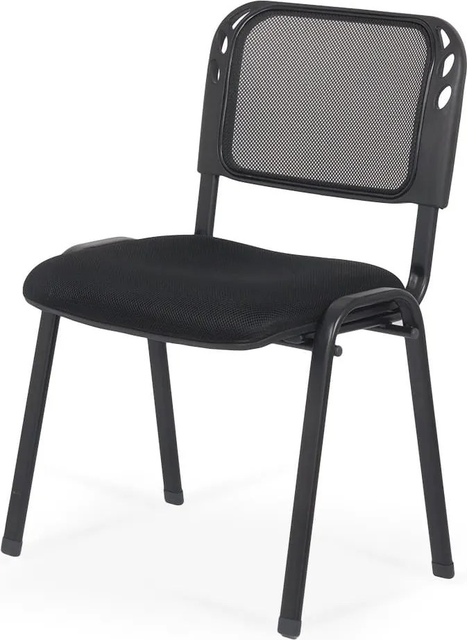 Scaun conferință negru HRC 600 din mesh respirabil cu cadru metalic stivuibil