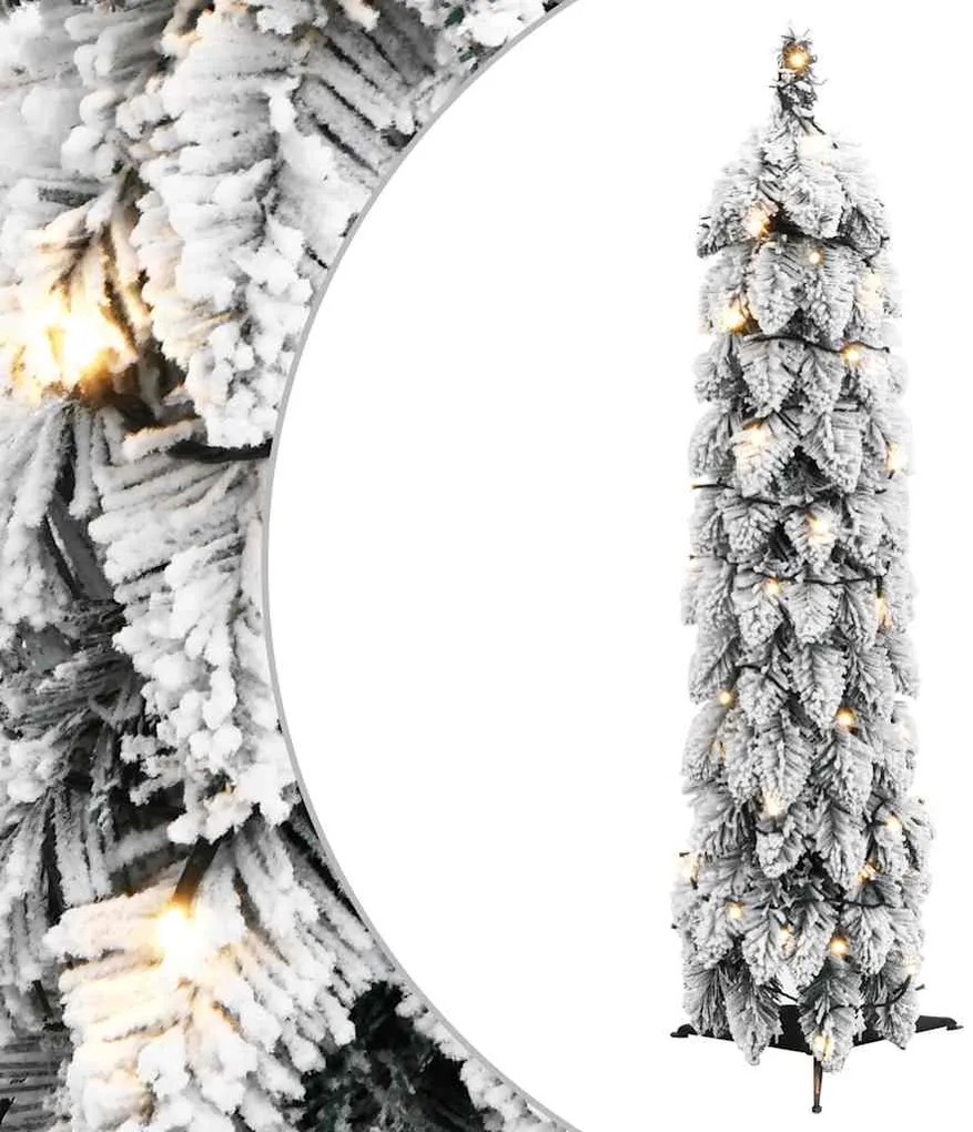 vidaXL Brad de Crăciun artificial pre-iluminat 45 LED-uri/zăpadă 90 cm