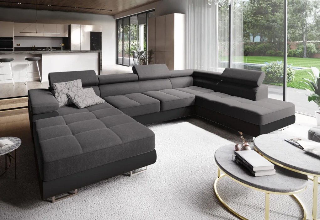Supermobel Canapea in forma de U CASONE, 345x70x202, sawana 14/soft 11, stanga