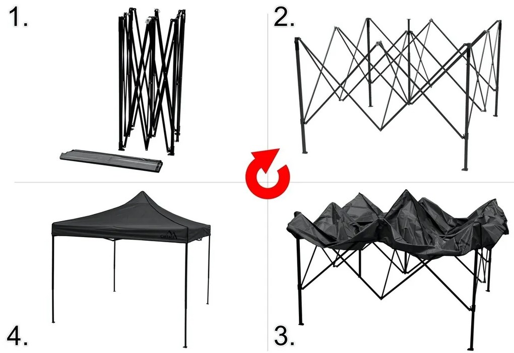 Cort de petrecere Cattara 13342 foarfecăWaterproof, gri , 3 x 3 m