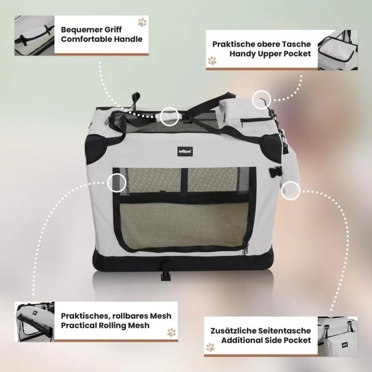 Leopet Cutie de transport pentru câini L, 70 x 52 x 52 cm, g