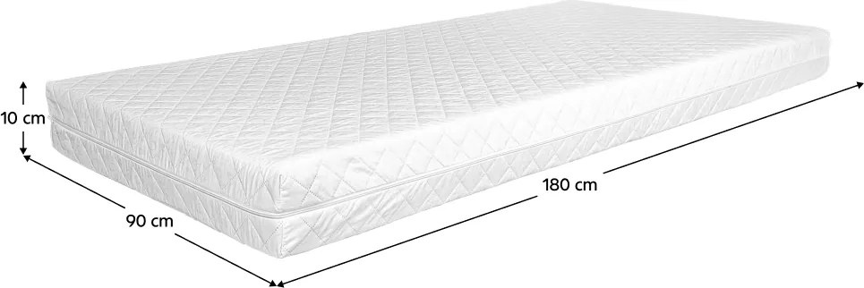 Saltea, din spumă, 10 cm, 90x180 cm, MONTINY NEW