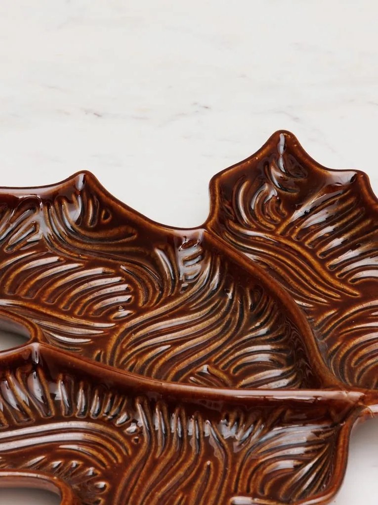 Tavita decorativa, forma de frunza, din ceramica 30 cm, Maple