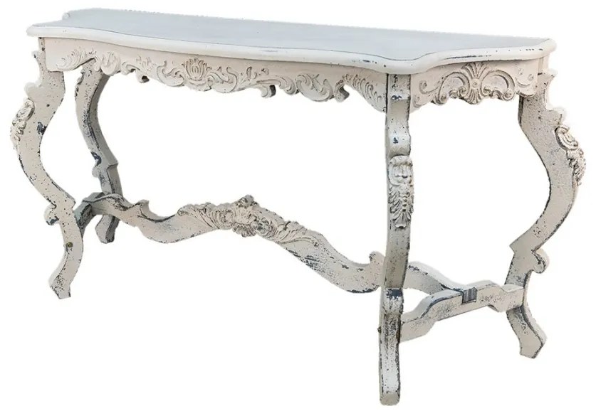 Consola alba, din lemn, aspect vintage,Belleuve