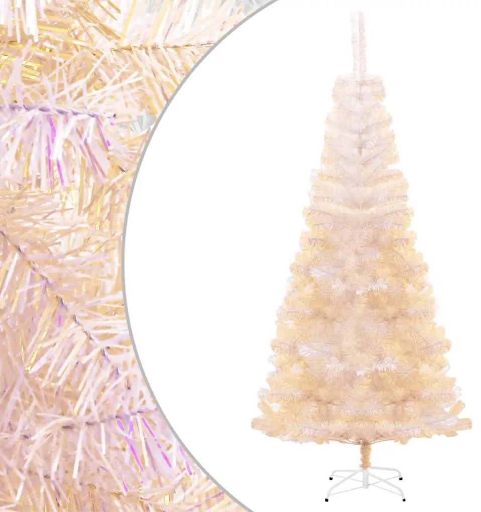 vidaXL Brad de Crăciun artificial cu vârfuri irizate, alb, 240 cm, PVC