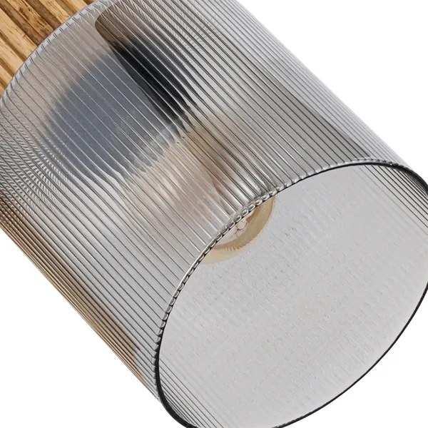 Brilagi - Plafonieră cu spoturi HYGGE, 4 x E14 / 15 W / 230 V, lemn de hevea / fumuriu