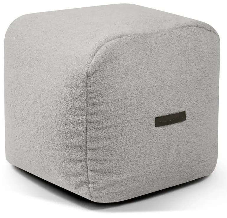 Fotoliu bean bag gri deschis cu tapițerie din țesătură bouclé Plus 50 Lounge – SLOWDOWN