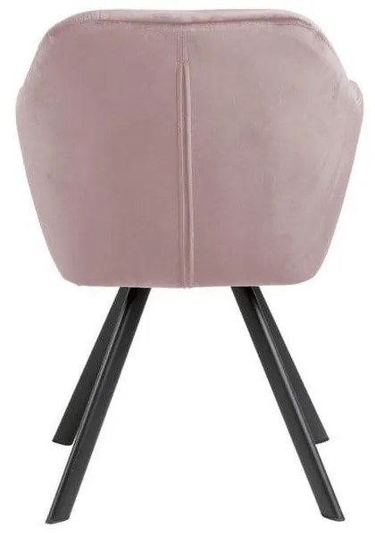 Scaun de sufragerie roz deschis cu cotiere tapițat Lola – Actona
