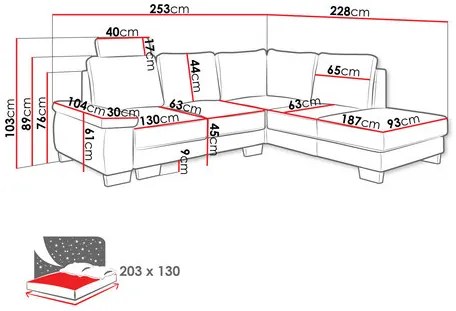 Colțar Loxy 2 (Gri) (cu sp. depozitare) (S). 1105172