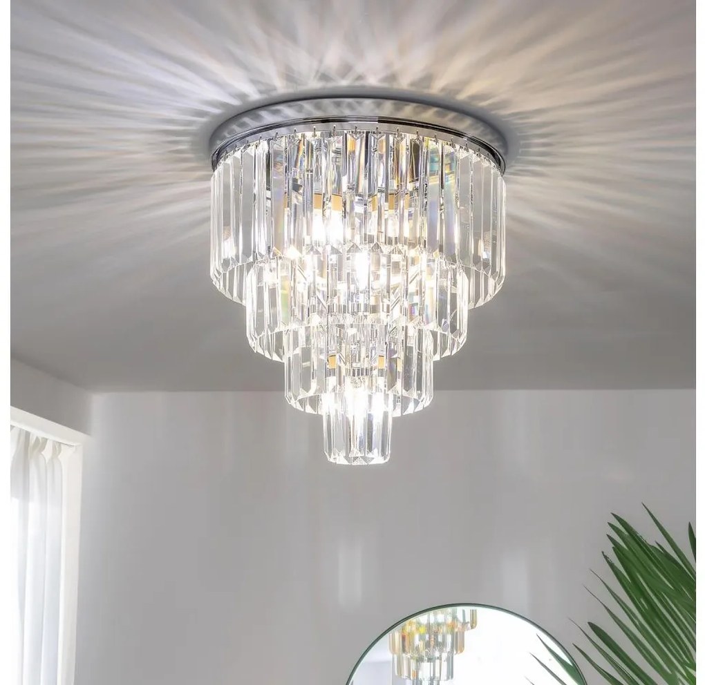 Brilagi - Plafonieră LED cu cristale MOZART, 5xE14/40W/230V, crom lucios