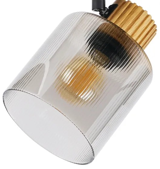 Brilagi - Lampă de podea HYGGE 3xE14/15W/230V lemn/fumuriu