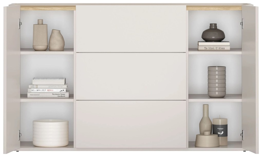 Comodă cu sertare Elivo 150 cm - cașmir / stejar uleiat