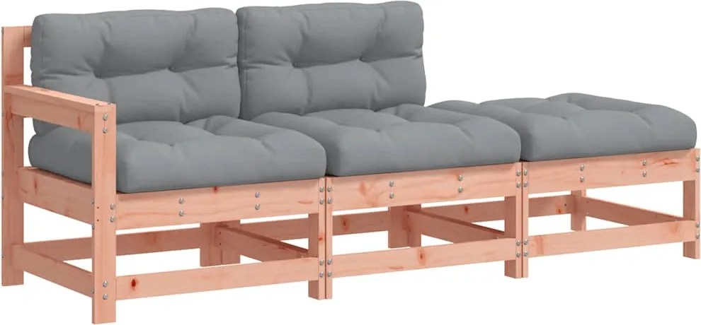 vidaXL Set mobilier de grădină cu perne, 3 piese, lemn masiv douglas
