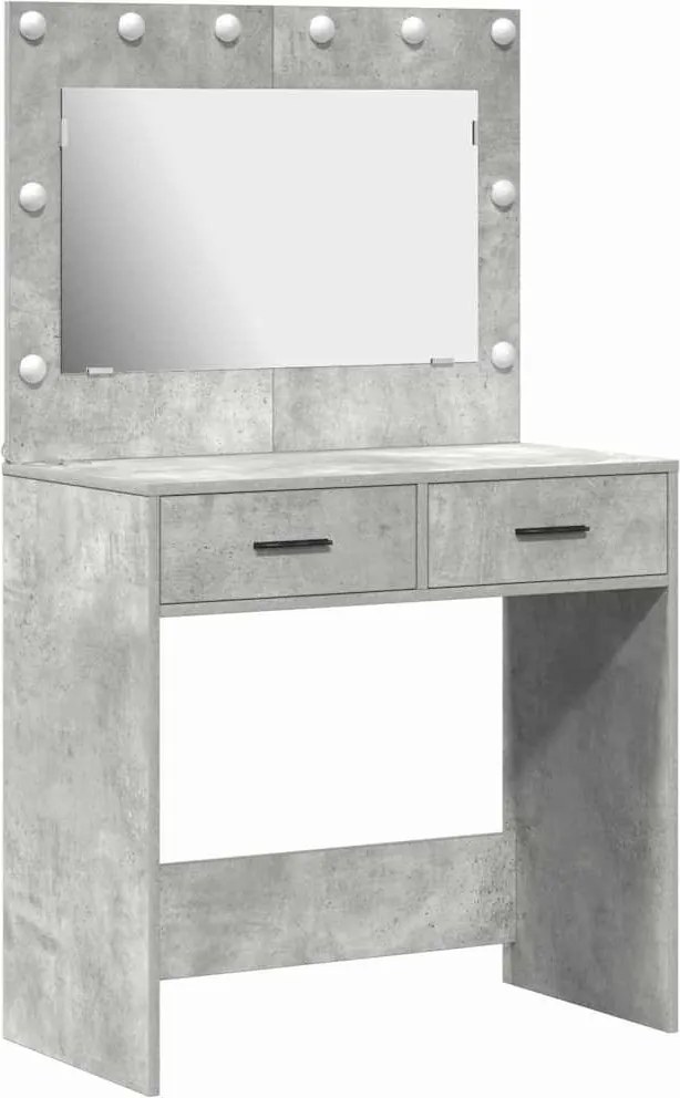 vidaXL Masă de Machiaj Gri din beton 78,5 x 41 x 135 cm Lemn compozit