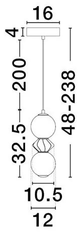 Pendul LED decorativ ceramic Gri, Alb, PALLINA