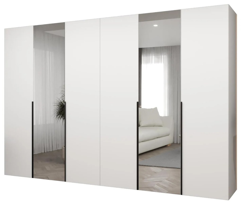 Dulap de haine 300 cm Alice 2 (alb + Negru). 1126192
