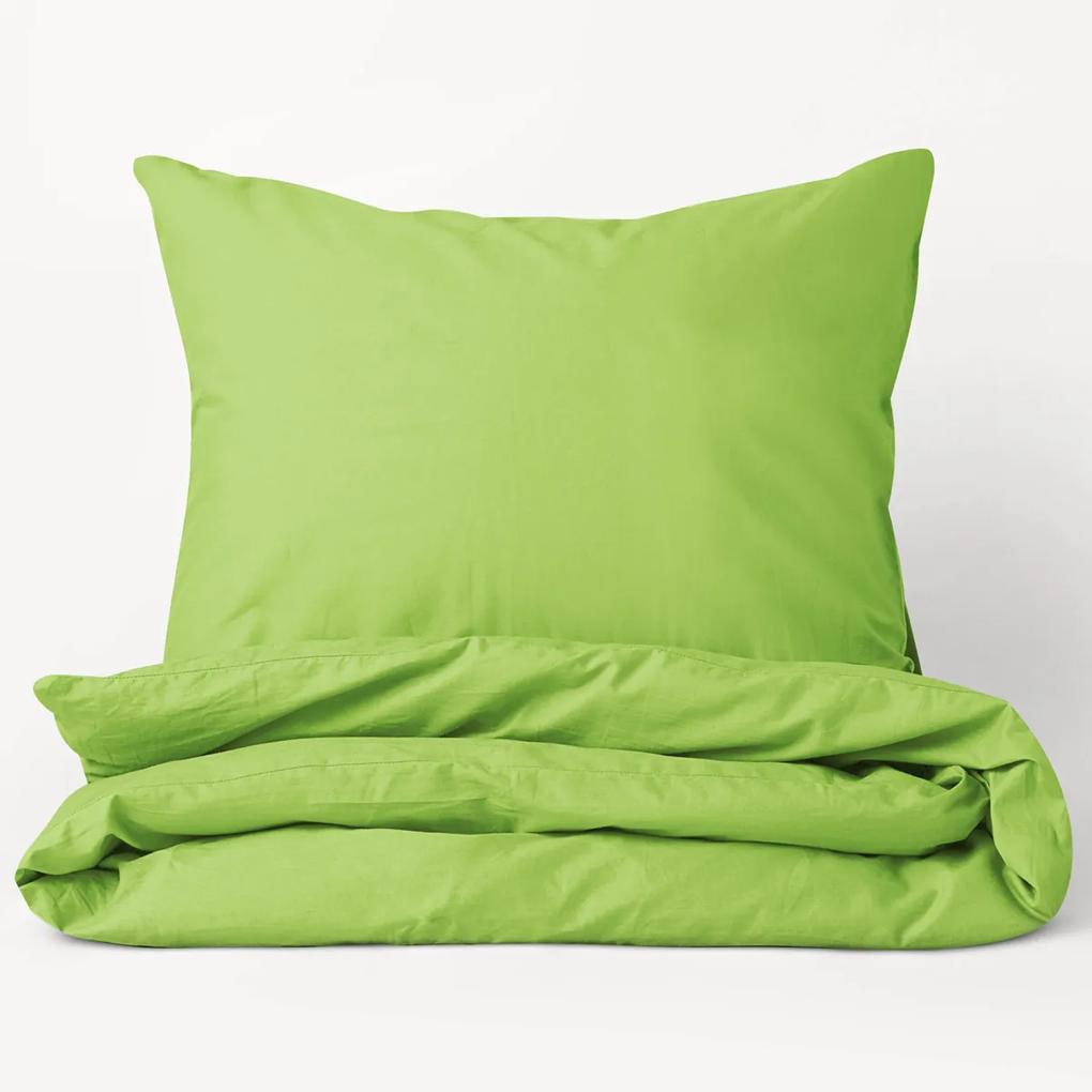 Goldea lenjerie de pat din 100% bumbac - verde 140 x 200 și 50 x 70 cm