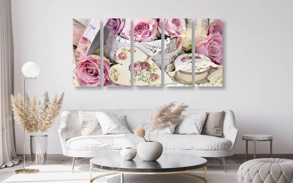 Tablou 5-piese stilul vintage romantic