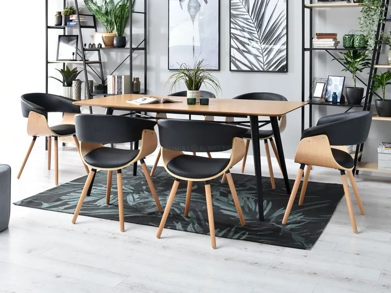 Scaun Enzo K (stejar negru + stejar). Promo -9%. 1111036