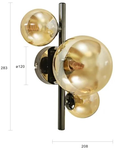 Brilagi - Aplică de perete LED MILLA 3xG9/3W/230V negru crom/auriu