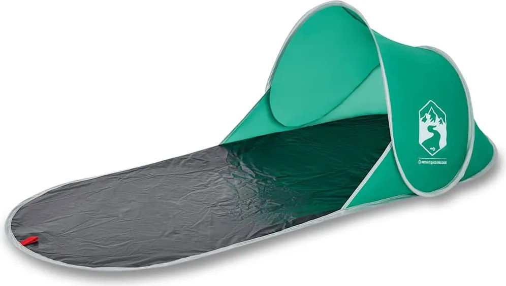 vidaXL Cort de plajă pop-up, verde marin, impermeabil