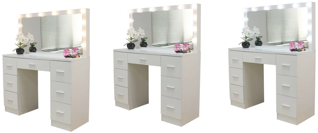 JAKS Măsuță de toaletă hollywood Deluxe cu iluminare LED albă