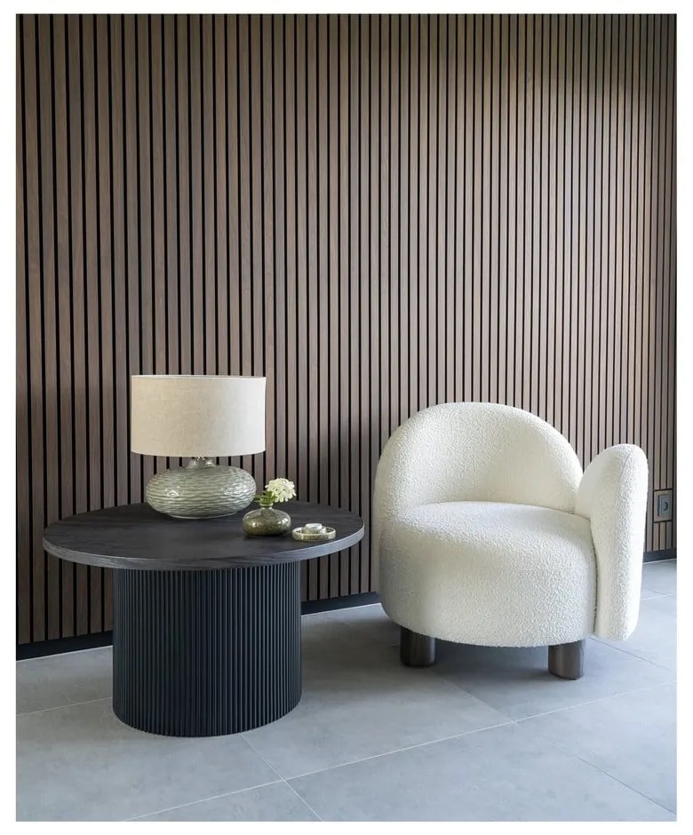 Măsuță de cafea maro închis rotundă cu aspect de lemn de plop ø 80 cm Boavista – House Nordic