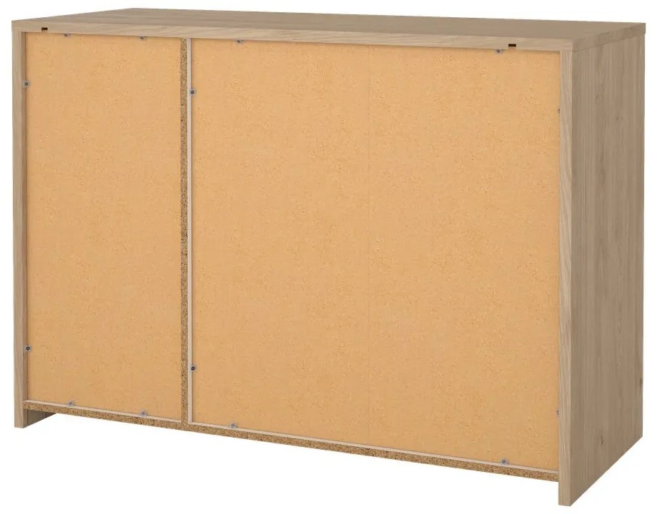 Comodă albă-în culoare naturală cu aspect de lemn de stejar 119x84x48 cm Next – Tvilum