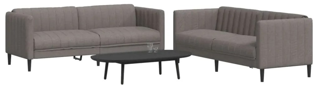 vidaXL Set de canapele, 2 piese, gri taupe, material