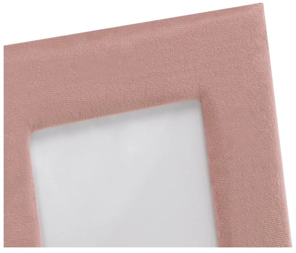 Ramă foto roz cu picior de susținere din plastic 21x26 cm Velvo – Restilo