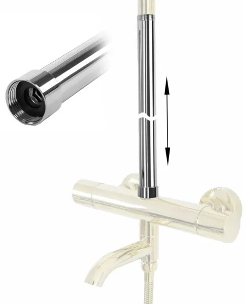REA-K0881- Bară de prelungire pentru set de duș/cadă, 51,5 cm, crom lucios