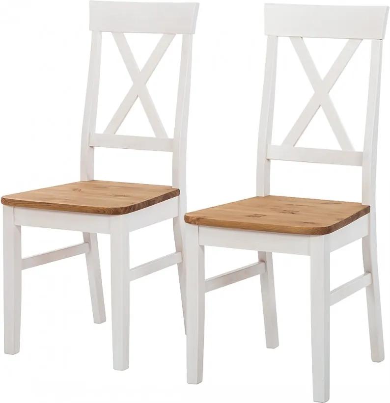 Set de 2 scaune Bergen, lemn masiv de pin
