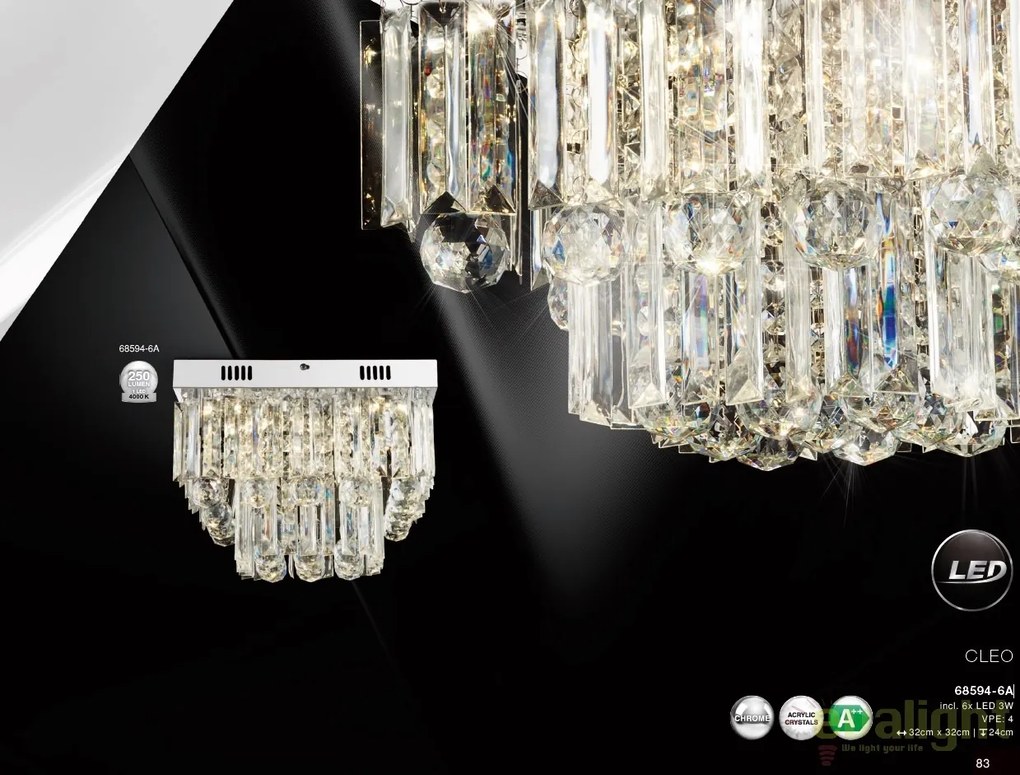 Plafoniera LED design modern Cleo 68594-6A GL
