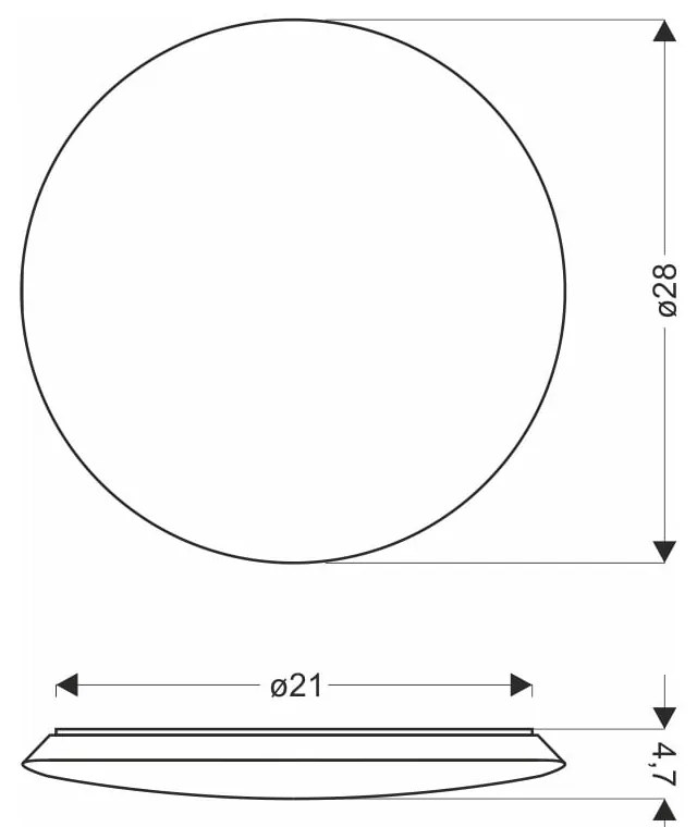 Plafonieră albă LED ø 28 cm Mega – Candellux Lighting