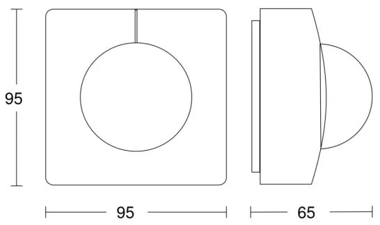 Senzor de mișcare IS 3360 40m COM1 IP54 negru pătrat Steinel 068523
