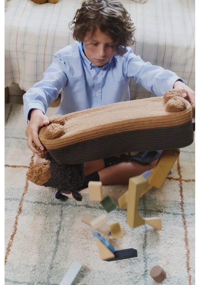 Covor crem-verde salvie lavabil, țesut manual din bumbac 140x190 cm Tartan Blue Sage – Lorena Canals