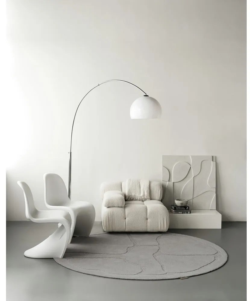 Covor gri rotund din lână ø 200 cm Morphic Organica – Agnella