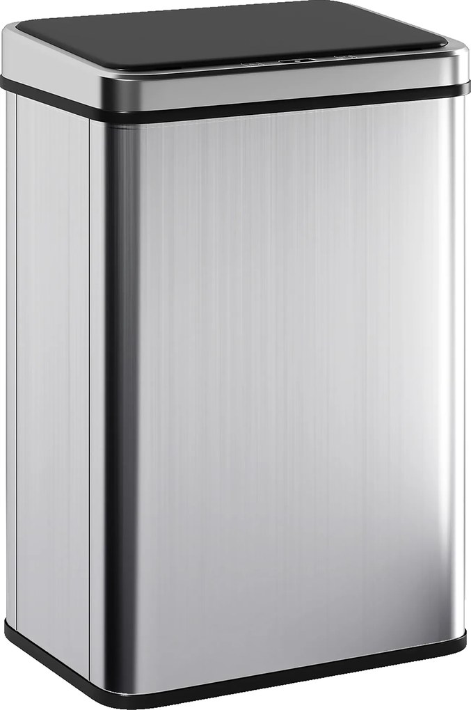 HOMCOM Coș de gunoi cu senzor 40L oțel inoxidabil Coș de gunoi automat cu capac cu închidere silențioasă senzor de mișcare 35,5 x 26 x 55 cm Argintiu | Aosom Romania