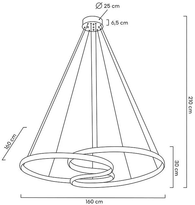 Lustra LED moderna design deosebit CHARMES 160A crom