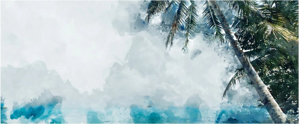 Tablou - Palmier lângă mare (120x50 cm)