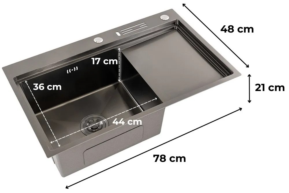 Chiuvetă din oțel inoxidabil Dahlia III