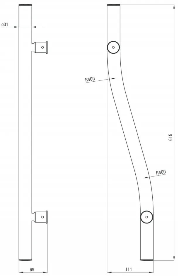 Maner de sustinere Deante Vital negru