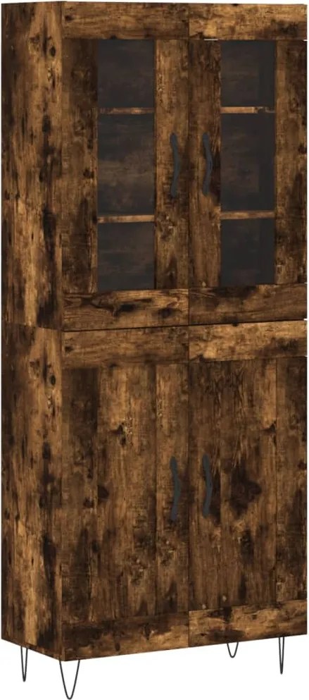 vidaXL Dulap înalt, stejar fumuriu, 69,5x34x180, lemn compozit