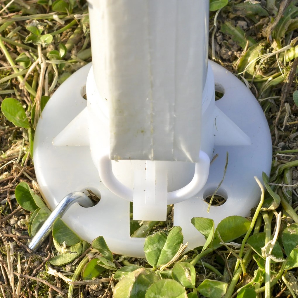 Cort pentru Foisor Outsunny 6x3m cu Pereti Laterali Detasabili, Usi si Ferestre, Metal, Alb | AOSOM RO